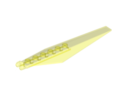 Hinge Plate 3 x 12 with Angled Side Extensions and Tapered Ends, Trans-Bright Green (57906 / 6133118 / 6259787)