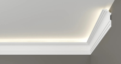 Потолочный плинтус DECOR-DIZAYN DD515, из дюрополимера, под покраску, ударопрочный, 2 метра