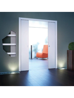 ДВУСТВОРЧАТЫЙ ПЕНАЛ ДЛЯ РАЗДВИЖНЫХ ДВЕРЕЙ ВЫСОТОЙ 2000 ММ, С НАЛИЧНИКАМИ, ECLISSE UNICO DOUBLE