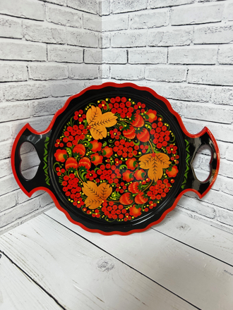 Поднос фигурный Хохлома 35*26 см с ручками