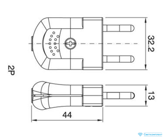 Вилка электрическая золото-бронза (Италия)