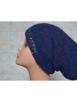 Шапка василькового цвета женская зима 2018
