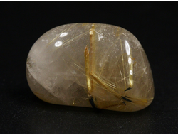 Кварц с рутилом (рутиловый), галтовка, Бразилия (23*15*12 мм, 7,6 г) №35190