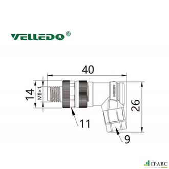 Клеммный соединитель VELLEDQ M8-M03S (вилка)