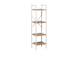 Стеллаж Стилвуд 14 узкий с четырьмя полками Белый/Дуб крафт золотой