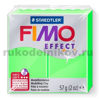 полимерная глина Fimo neon effect, цвет-green 8010-501 (неоновый зеленый), вес-57 грамм