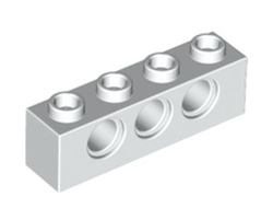 Technic, Brick 1 x 4 with Holes, White (3701 / 370101)