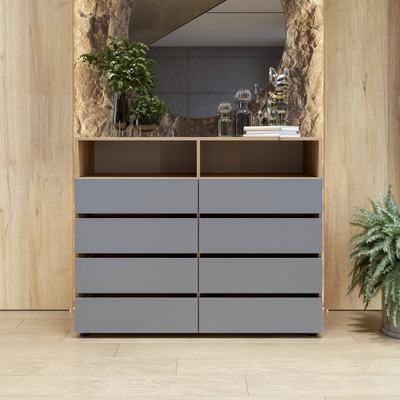 Абрау комод Дуб золотой/Графит