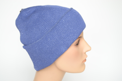 Женская осенняя шапка с отворотом