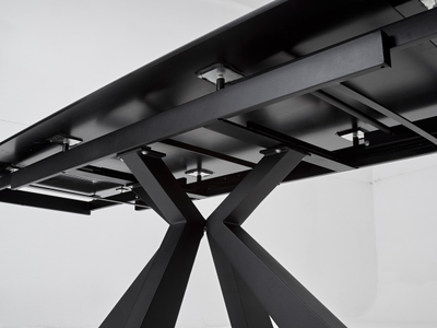 Стол ALEZIO 160 NERO KL-116 Черный мрамор матовый, итальянская керамика/ черный каркас М-City