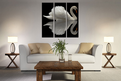 Модульная картина "Одинокий лебедь"