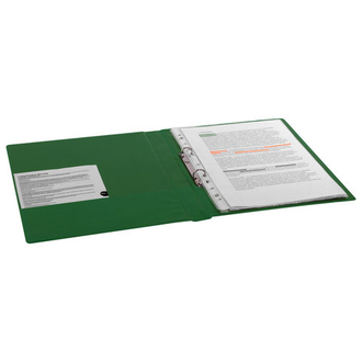 Папка на 2 кольцах BRAUBERG, картон/ПВХ, 35 мм, зеленая, до 180 листов (удвоенный срок службы), 228379