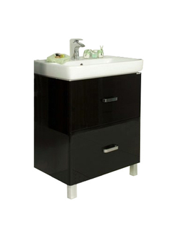 АКВАТОН. Тумба-умывальник "Америна 70 Н" 1A169301AM950 черный глянец с раковиной Тигода 70