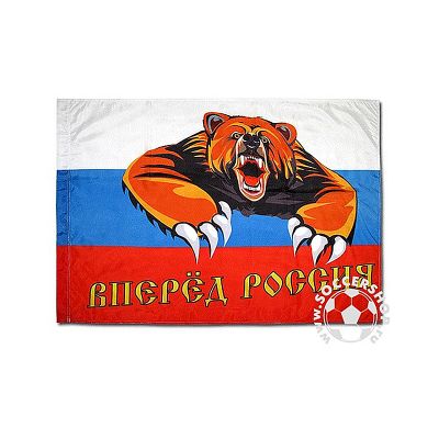 Флаг РОССИЯ 130х90 Медведь 6568