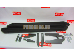 Пороги подножки "Luxe Black" 1450 мм для Chevrolet NIVA 2002-