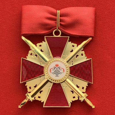 Орден Александра Невского средний с мечами, с бантом из муаровой ленты. Полноразмерная копия LUX! Лот № 68.