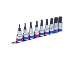 Набор торцевых насадок 1/2", Hex, 3-14 мм, L = 60 мм, 9 предметов  KING TONY 4110PR10