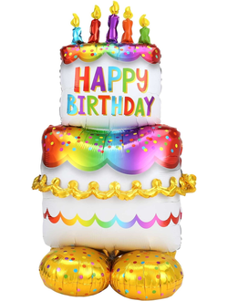 Шар 3D (43''/109 см) Фигура на подставке, Торт на День Рождения