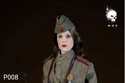 Советская женщина-снайпер в зимней экипировке  - Коллекционная ФИГУРКА 1/6 scale  Female sniper with snow camouflage in the Soviet Union (P008) - MOETOYS