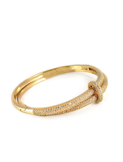 (АРТИКУЛ: 6764/36) БРАСЛЕТ ЖЕНСКИЙ, ДВОЙНОЙ, МЕТАЛЛ ЦВЕТ "ЗОЛОТО", МЕЛКИЕ СТРАЗЫ ASFOUR