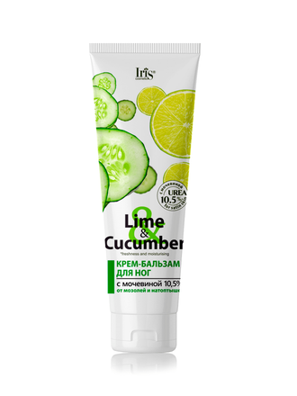 Iris Lime &amp; Cucumber КРЕМ-БАЛЬЗАМ для ног с мочевиной 10,,5% от мозолей и натоптышей  100мл