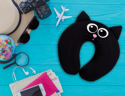 Дорожная подушка-подголовник антистресс "Уголек"