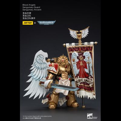 Знаменосец Сангвинарной гвардии Кровавых Ангелов (Warhammer 40k) - КОЛЛЕКЦИОННАЯ ФИГУРКА 1/18 Blood Angels Sanguinary Guard Sanguinary Ancient (JT6199) - JOYTOY