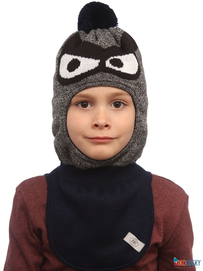 Шапка-шлем 22201-04, цвет темно-серый меланж, р. 52-54