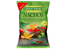 Деликадос со вкусом Сальса с кусочками чили,TM Delicados, чипсы кукурузные, в упаковке 150 гр