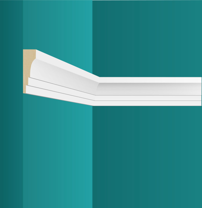 Потолочный карниз Ultrawood CR0027, из ЛДФ-декора, под покраску, 2.44 м.