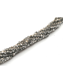 Бусины стеклянные граненные "Рондель", 2 мм, цвет прозрачный с серебром (603)