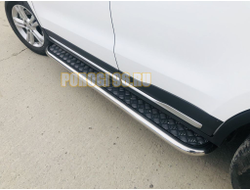 Пороги с накладным листом d53 для Geely Atlas 2018-