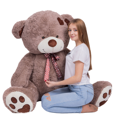 Большой плюшевый медведь 200 см кофейный Тони