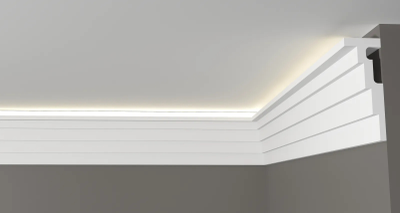 Потолочный плинтус DECOR-DIZAYN DD514, из дюрополимера, под покраску, ударопрочный, 2 метра