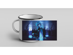 Кружка металлическая эмалированная Sally Face, Салли Фейс №4