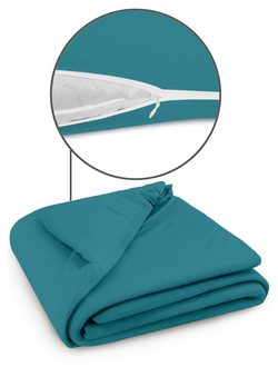 Пододеяльник Cleo трикотажный на молнии 140х205 100% хлопок (морская волна) 140/19