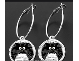 Серьги черный кот