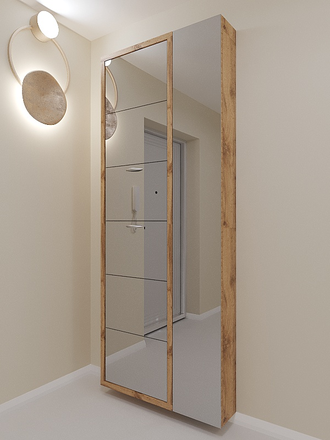 Обувница Айрон-6 Дуэт (фасад Зеркало)