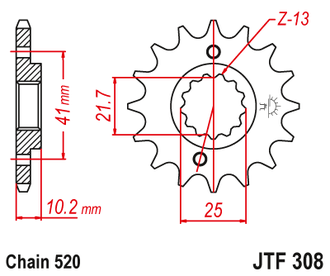 Звезда ведущая (15 зуб.) RK C4479-15 (Аналог: JTF308.15) для мотоциклов Yamaha