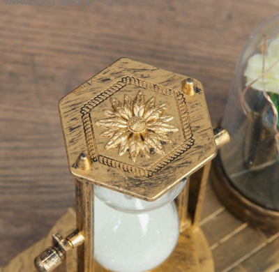 Песочные часы сувенирные "Роза", с подсветкой, 15 х 9 х 14 см, Цвет: в ассортименте