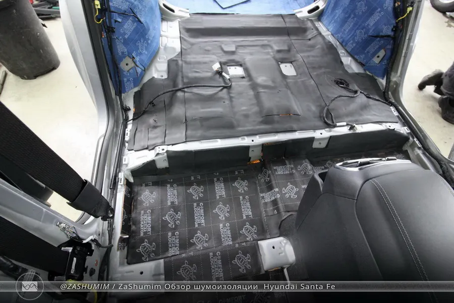 Фото отчет шумоизоляции Hyundai Santa Fe
