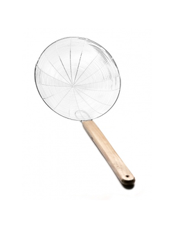 Сито-шумовка 24,0 см, L=32,0 см, с деревянной ручкой, нержавеющая сталь
