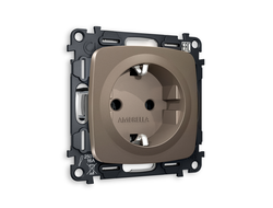 Розетка 2P+E Темная бронза матовый - Ambrella Volt - OMEGA