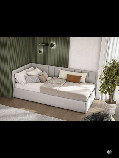 Кровать «КР 3» Серая 90 см (с основанием)