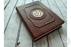 Кожаный ежедневник с тиснением головы льва