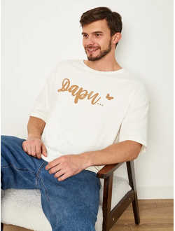 МУЖСКАЯ ФУТБОЛКА МОЛОЧНАЯ "ДАРИ"