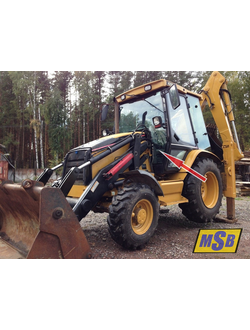 Стекло лобовое нижнее левое на Caterpillar 428d, Caterpillar 432d.