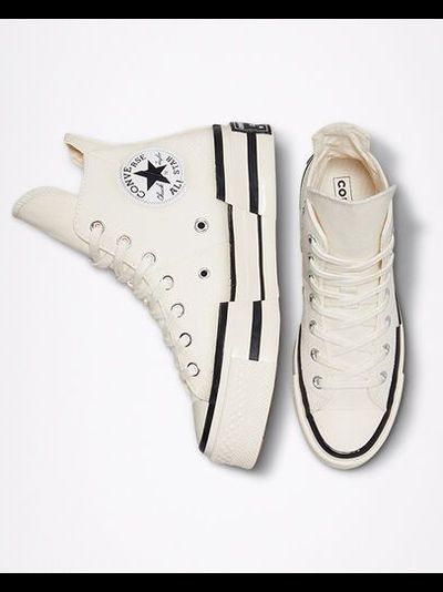 Кеды Converse Chuck 70 Plus белые высокие на платформе