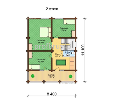 Дом из бруса "Ярославское шоссе", 175 м2