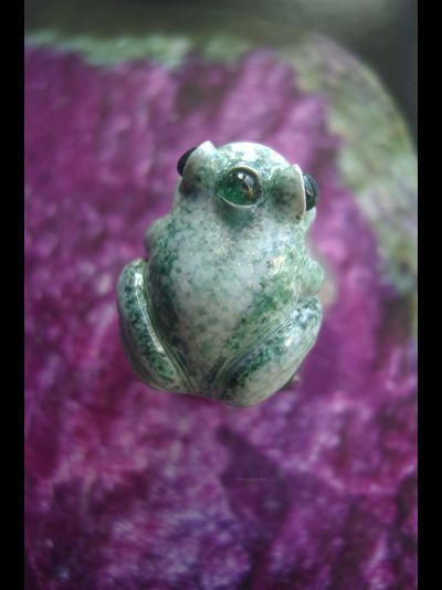 Кольцо-талисман с изумрудом &quot;Исполняющая желания, Древняя Лягушка&quot;